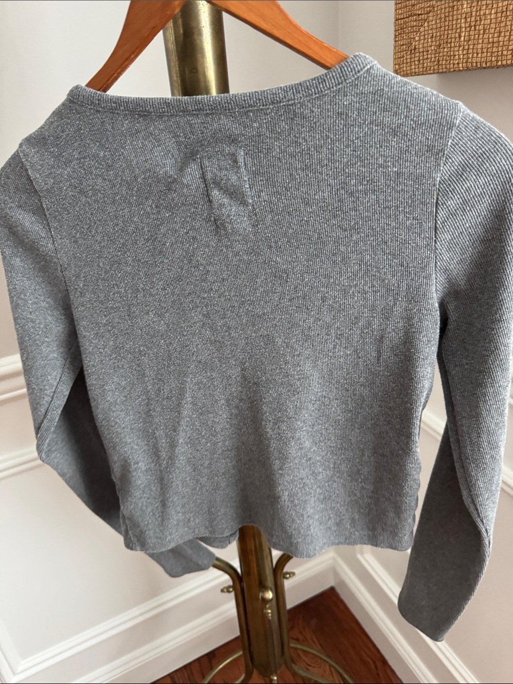 GAP Charcoal Gray Ribbed Button-Up Cardigan - Picture 3 of 5